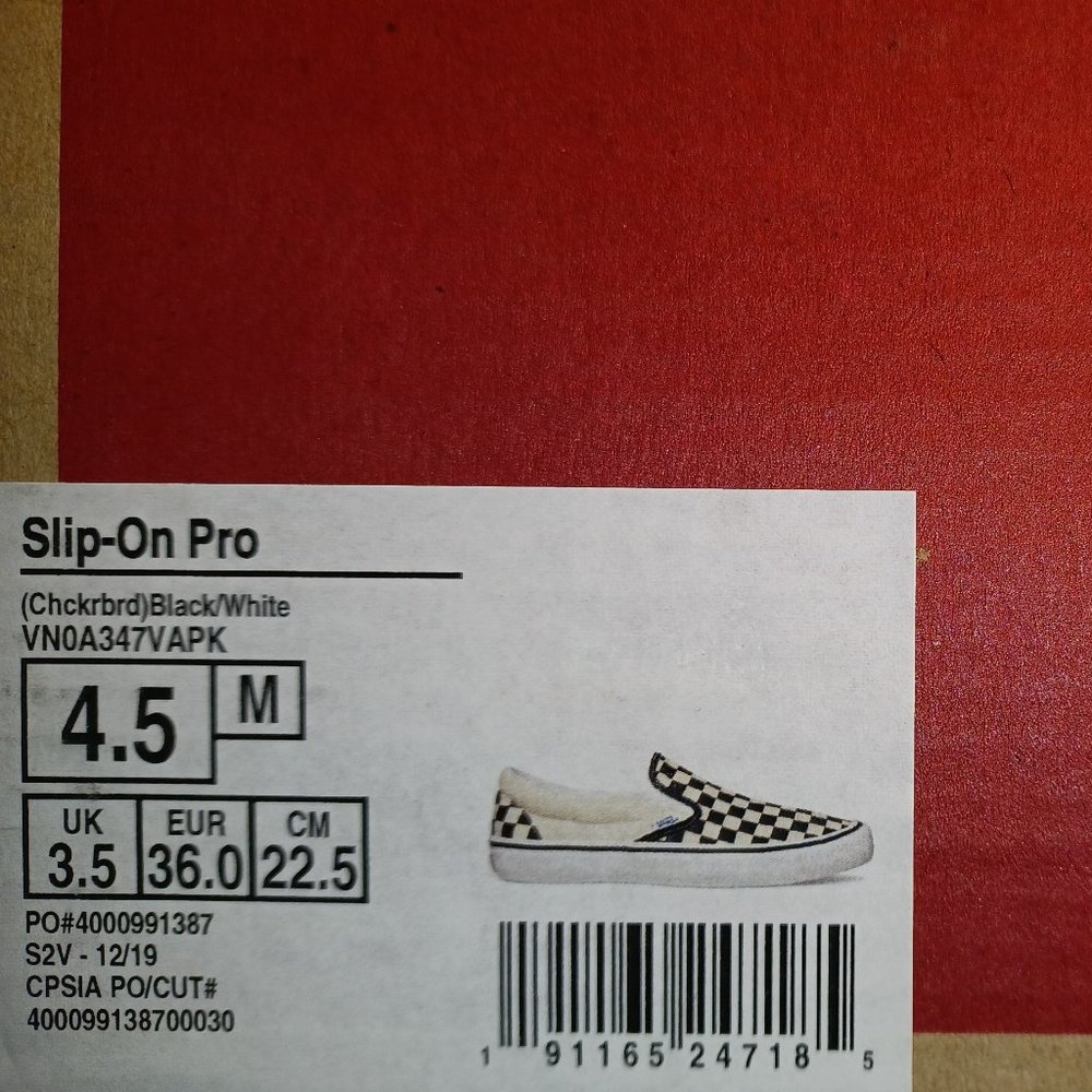 Vans Slip On PRO checkered black white Men's 4.5/Women's 6 VN0A347VAPK - Picture 12 of 13